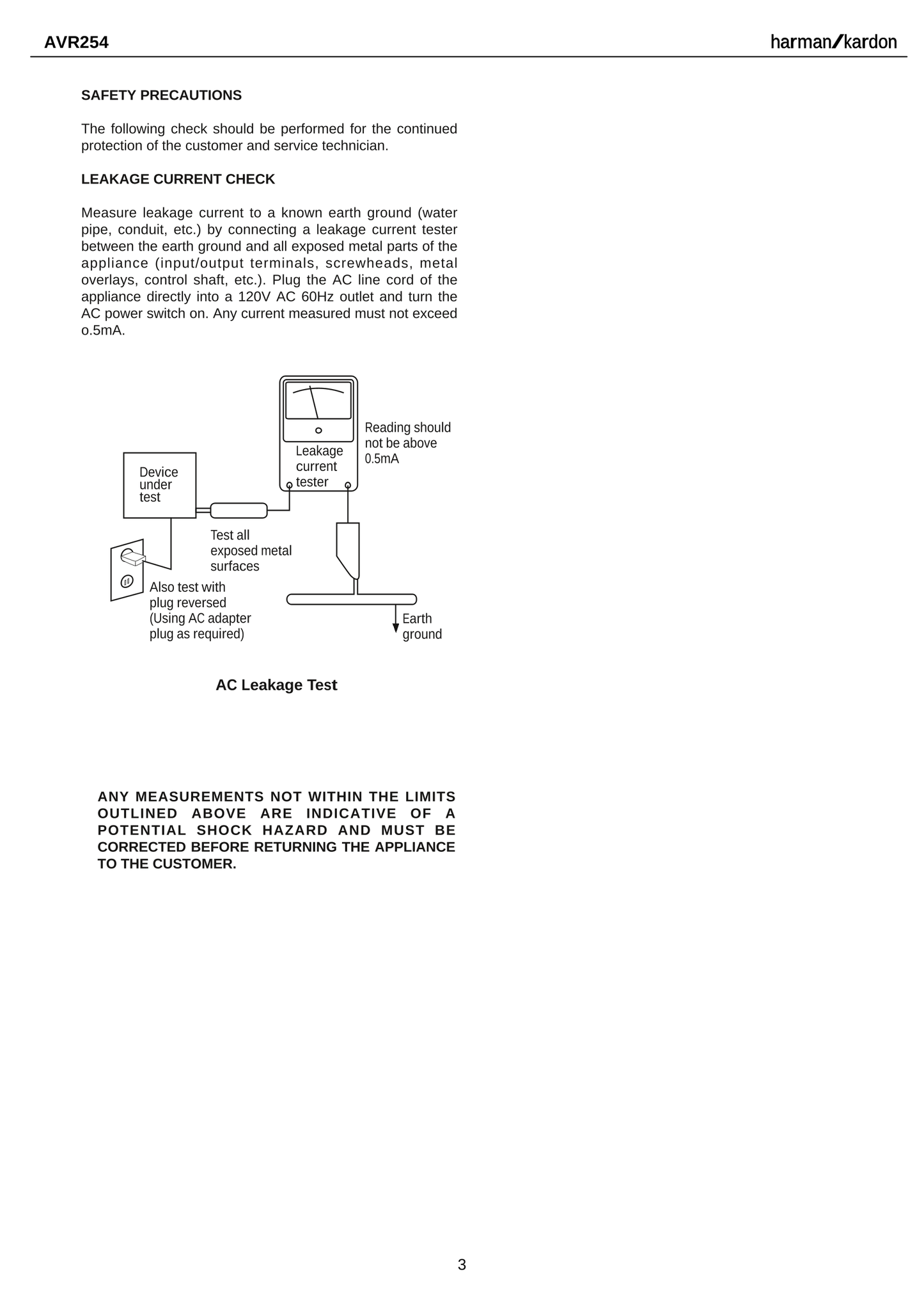 Harman/ Kardon AVR254 AV Receiver Service Manual (Pages: 189)