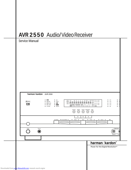 Harman/ Kardon AVR2550 AV Receiver Service Manual (Pages: 50)