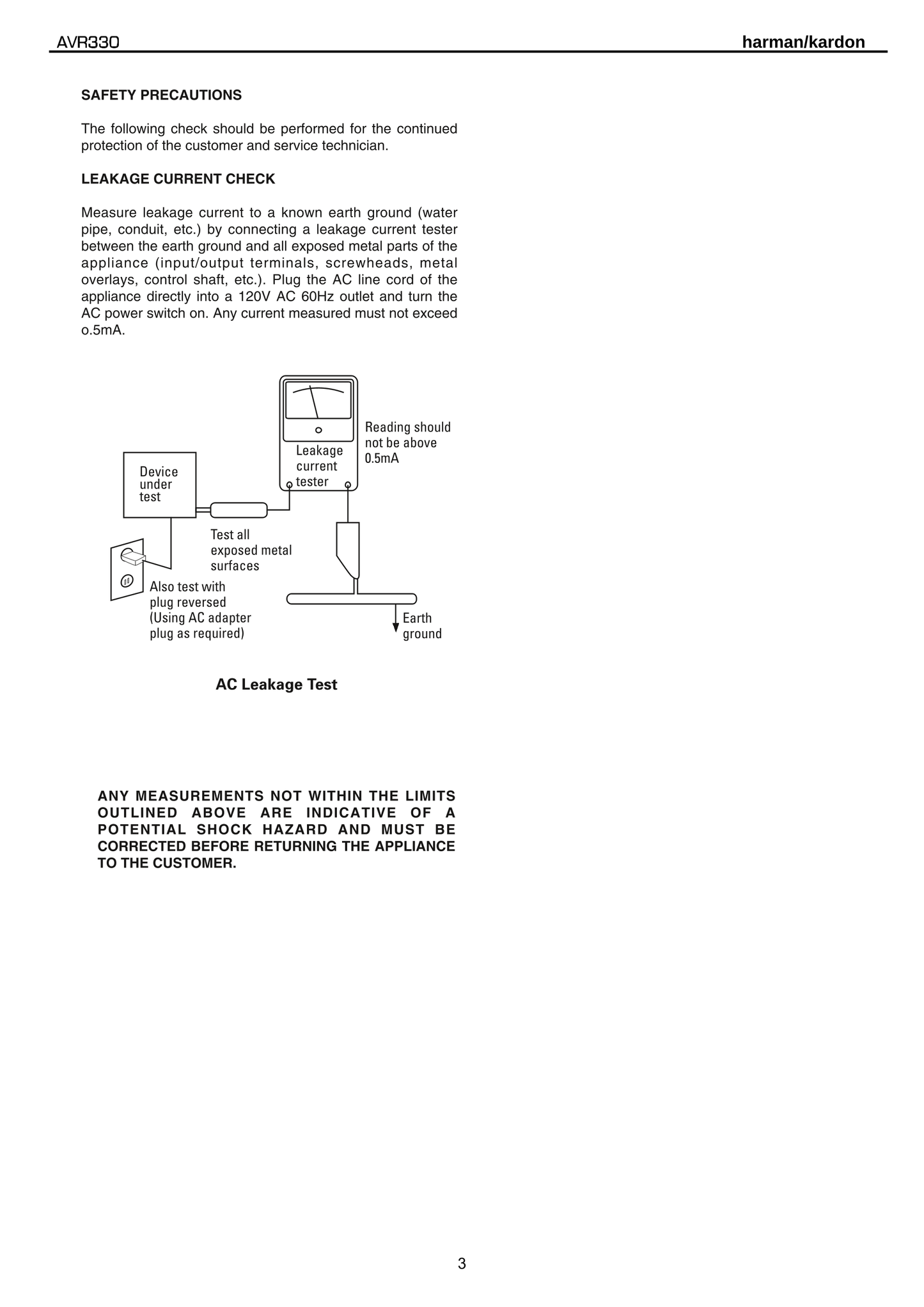 Harman/ Kardon AVR330 AV Receiver Service Manual (Pages: 130)