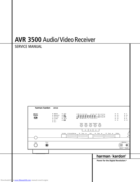 Harman/ Kardon AVR3500 AV Receiver Service Manual (Pages: 52)