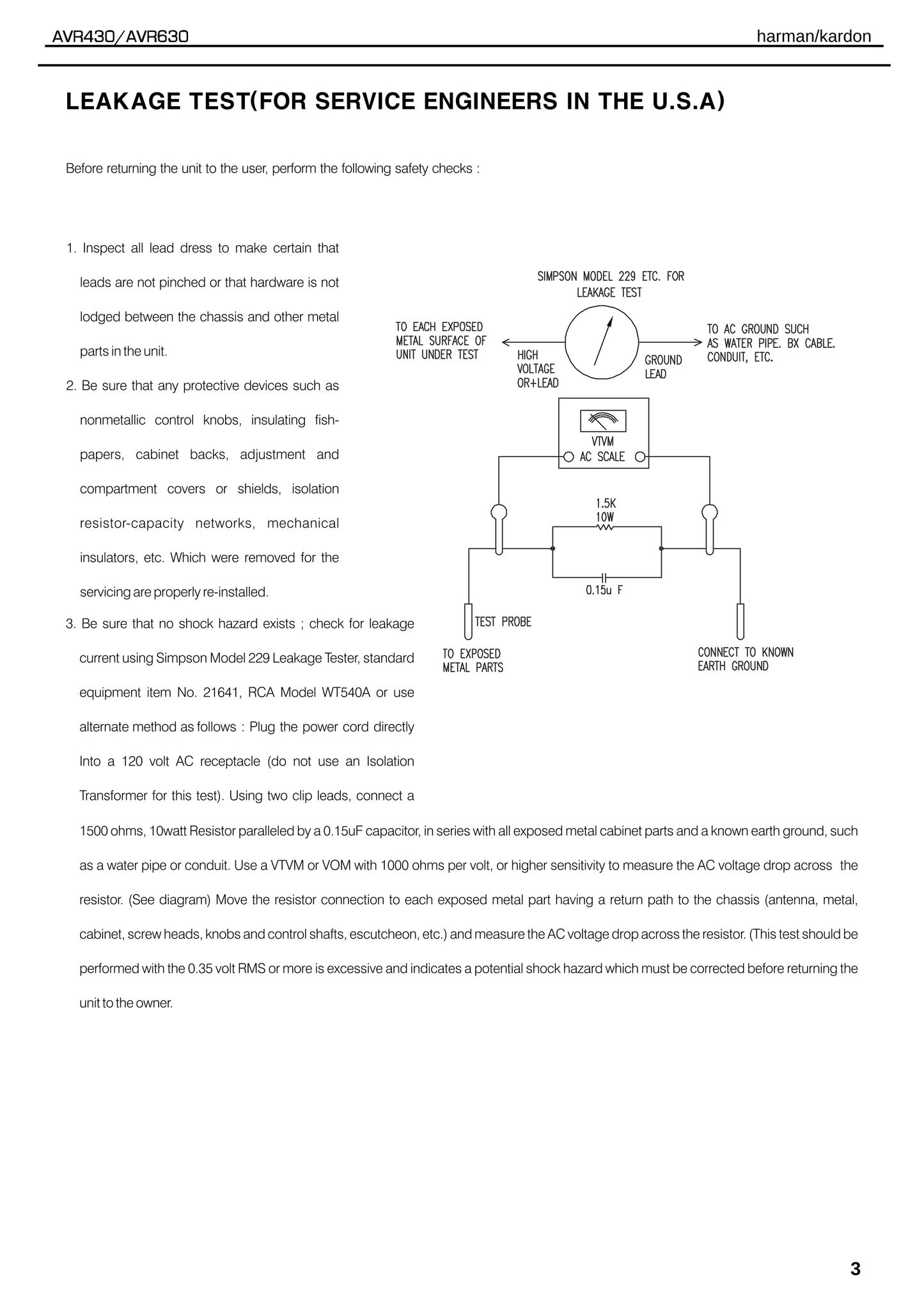 Harman/ Kardon AVR430 & AVR630 AV Receiver Service Manual (Pages: 126)