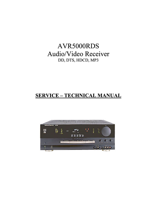 Harman/ Kardon AVR5000RDS Audio/ Video Receiver Service Manual (Pages: 78)