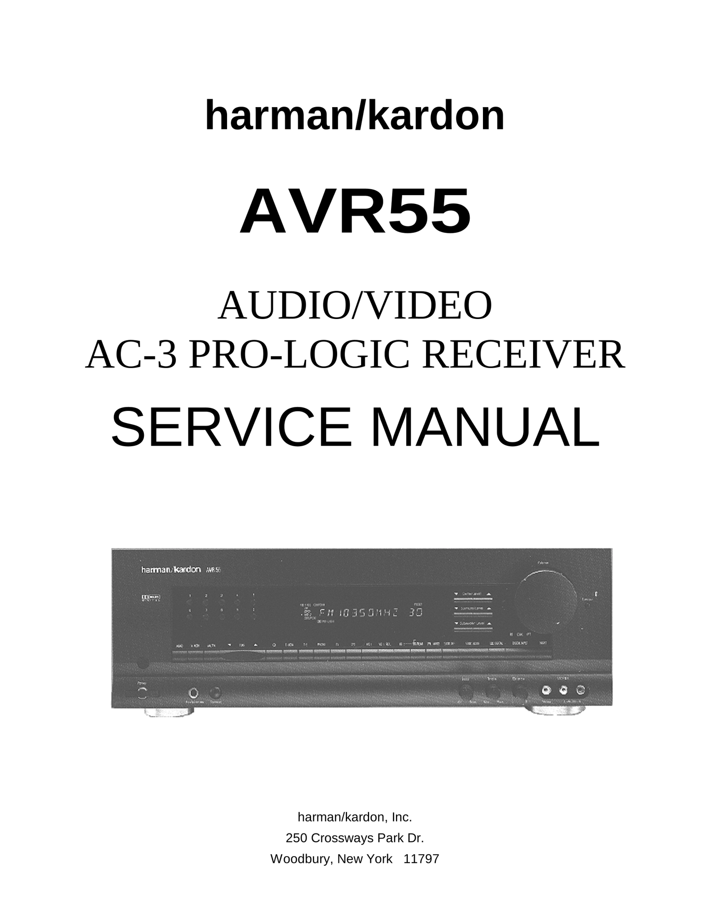 Harman/ Kardon AVR55 AV Receiver Service Manual (Pages: 84)