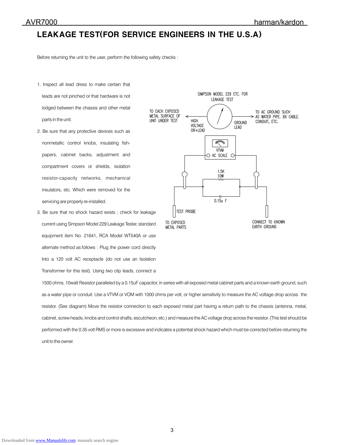 Harman/ Kardon AVR7000 AV Receiver Service Manual (Pages: 163)