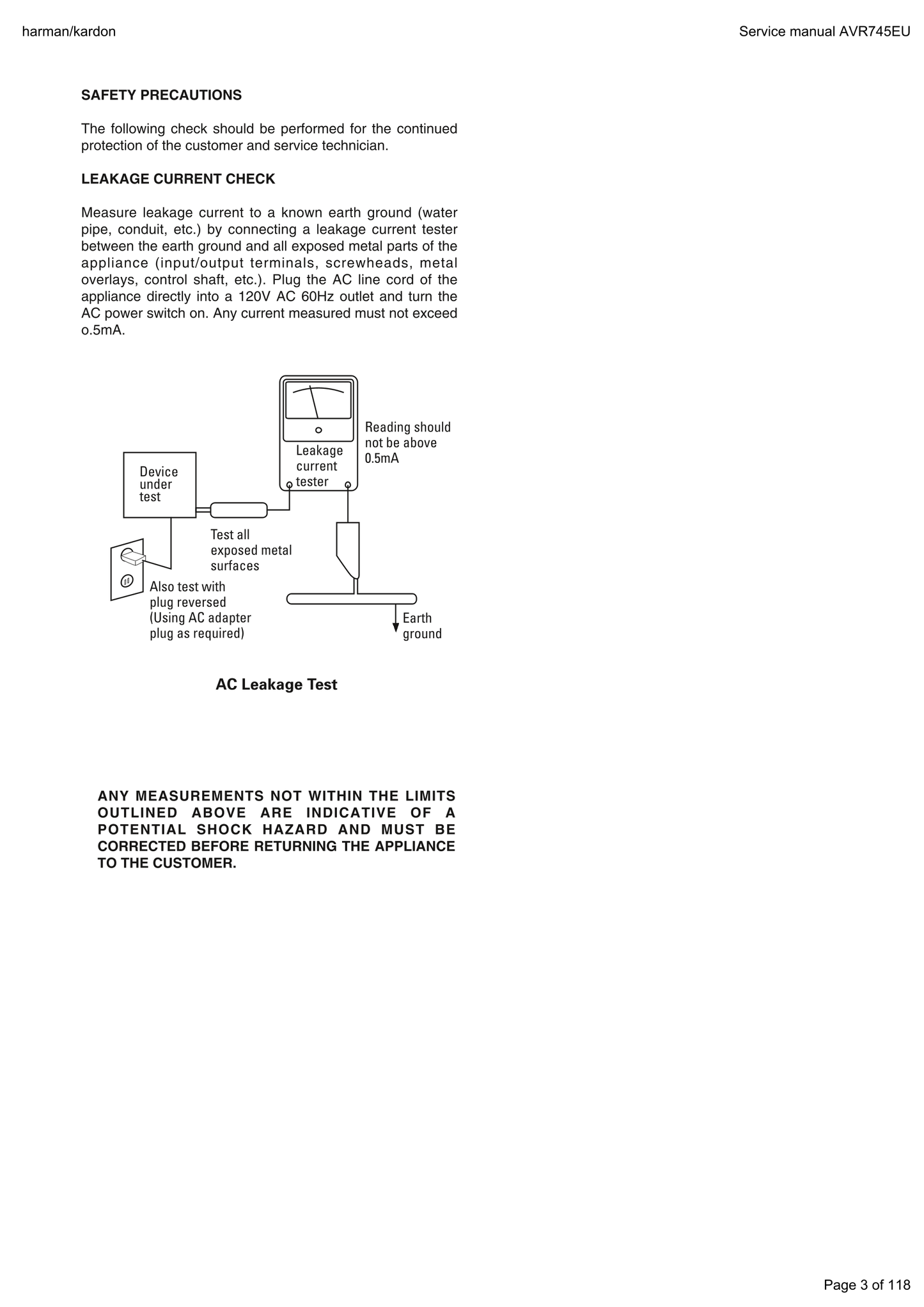 Harman/ Kardon AVR745 AV Receiver Service Manual (Pages: 146)