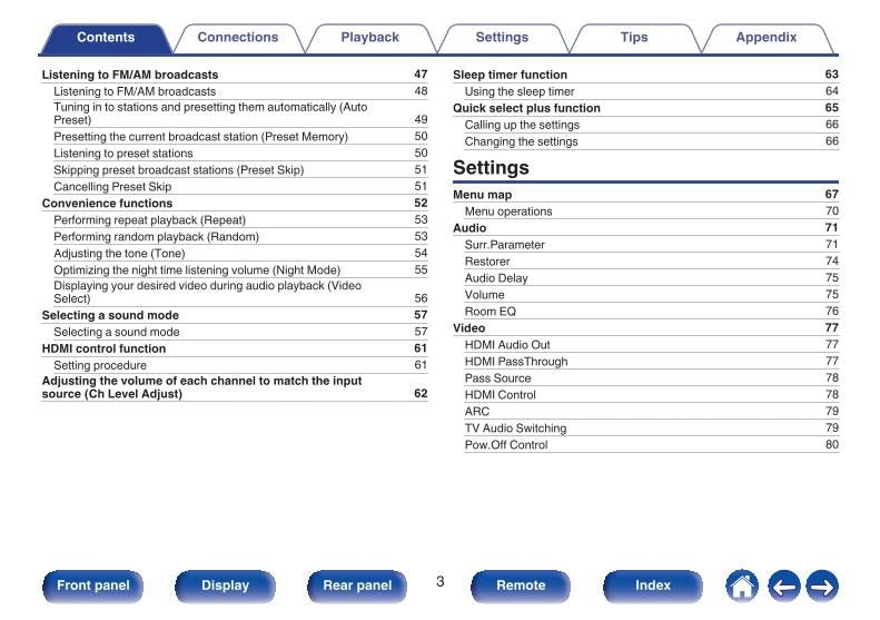 Denon AVRS530 BT Audio/Video Receiver Operating Manual