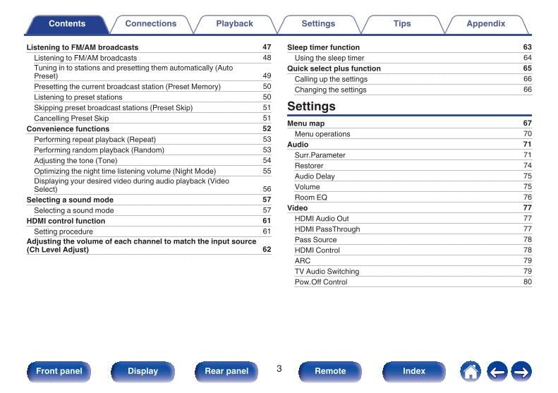 Denon AVRS540 BT Audio/Video Receiver Operating Manual