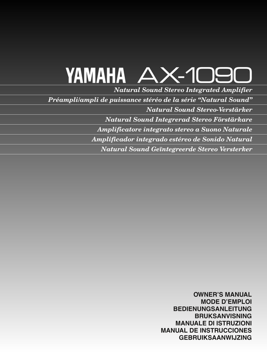 Yamaha AX-1090 Amplifier Owner's/ User Manual (Pages: 16)