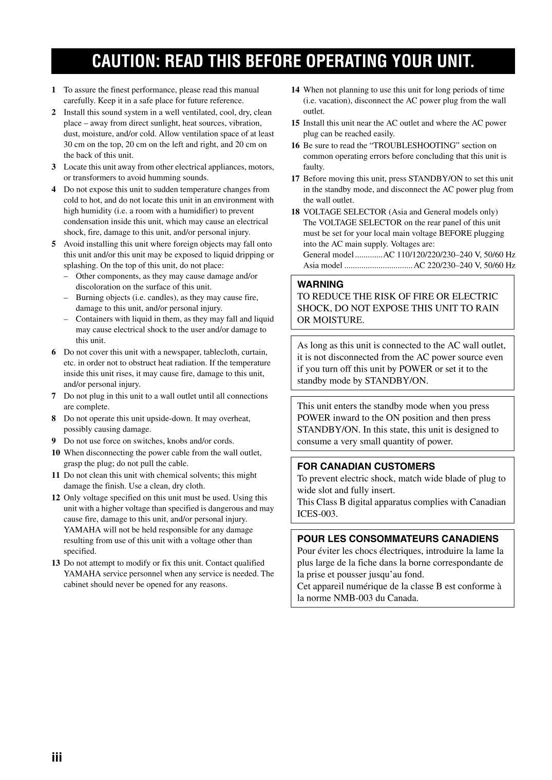 Yamaha AX-397 & AX-497 Amplifier Owner's/ User Manual (Pages: 23)