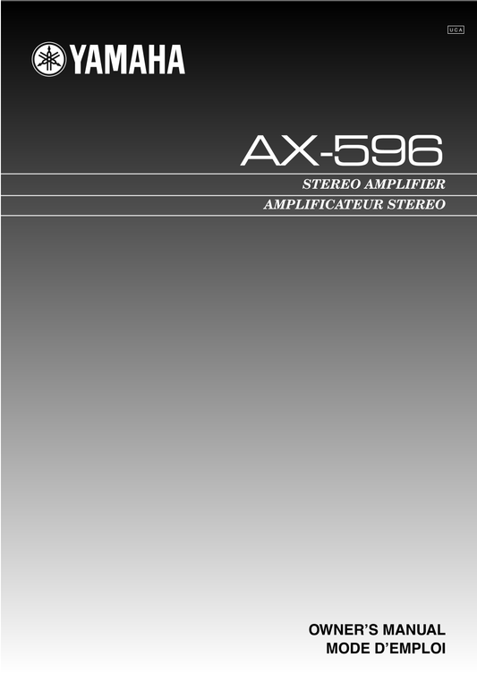 Yamaha AX-596 Amplifier Owner's/ User Manual (Pages: 32)