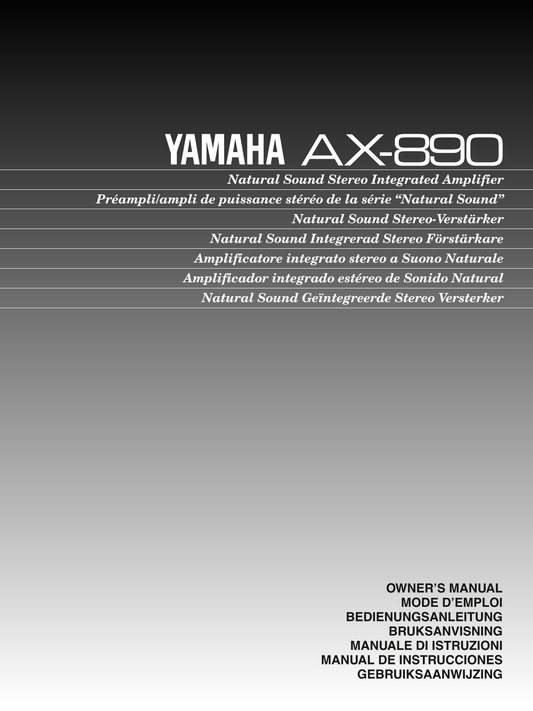 Yamaha AX-890 Amplifier Owner's/ User Manual (Pages: 14)