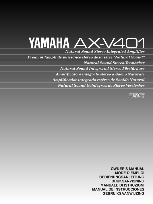 Yamaha AX-V401 Amplifier Owner's/ User Manual (Pages: 13)