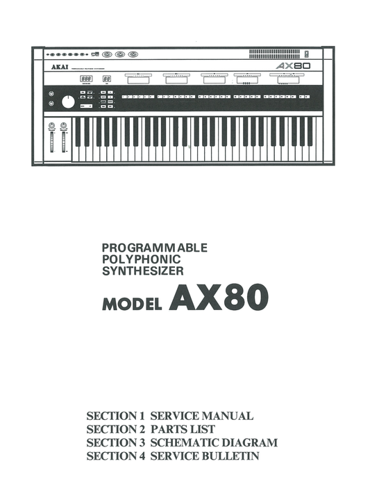 Akai AX80 Programmable Synthesizer Keyboard Service Manual (Pages: 63)