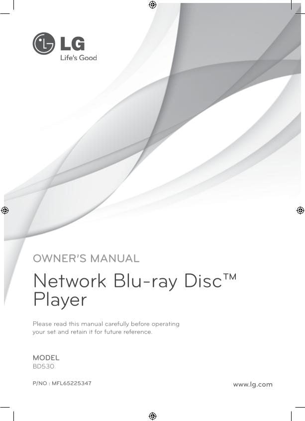 LG BD530 Blu-Ray DVD Player Operating Manual