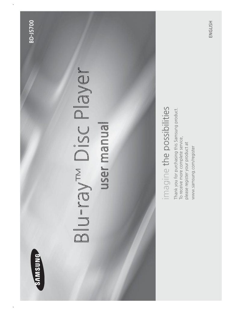 Samsung BDJ5700ZA Blu-Ray DVD Player Operating Manual