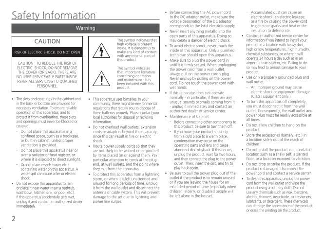 Samsung BDJ5700 Blu-Ray DVD Player Operating Manual