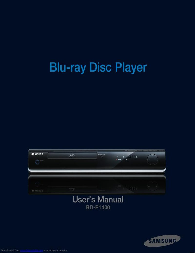 Samsung BDP1400 Blu-Ray DVD Player Operating Manual