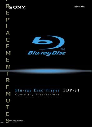 Sony BDPS1 DVD Player Operating Manual