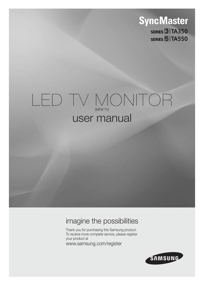 Samsung T19A350 T20A350 T22A350 TV Operating Manual