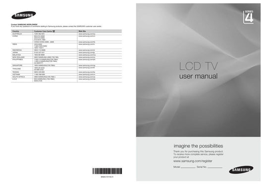 Samsung LA22B480Q1OM TV Operating Manual