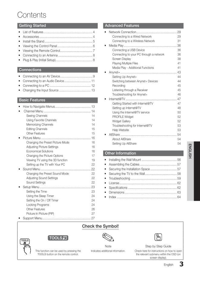 Samsung PN50C7000 TV Operating Manual