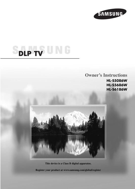 Samsung HL-S5086W HL-S5686W HL-S6186W TV Operating Manual