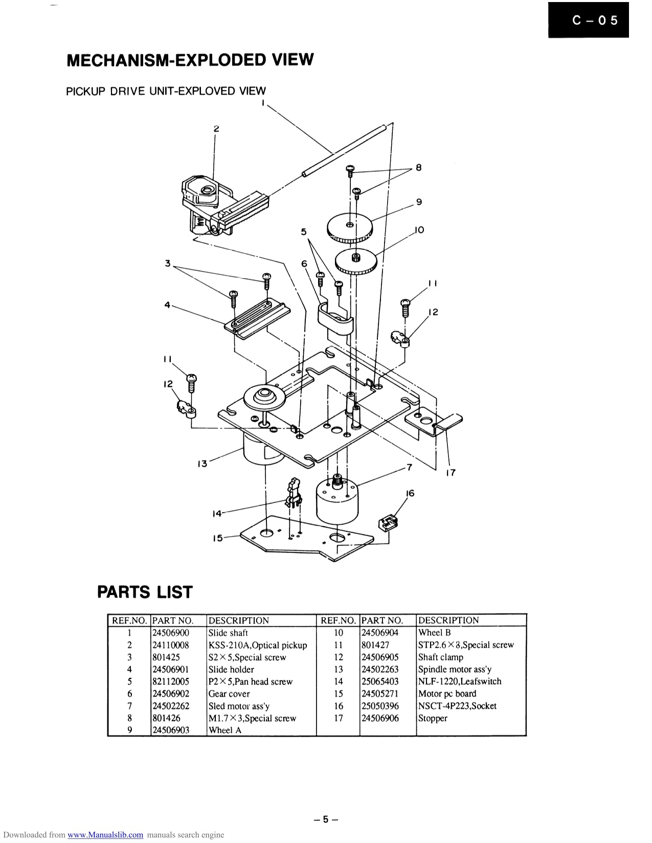 Onkyo C-05 CD Player Service Manual (Pages: 28)