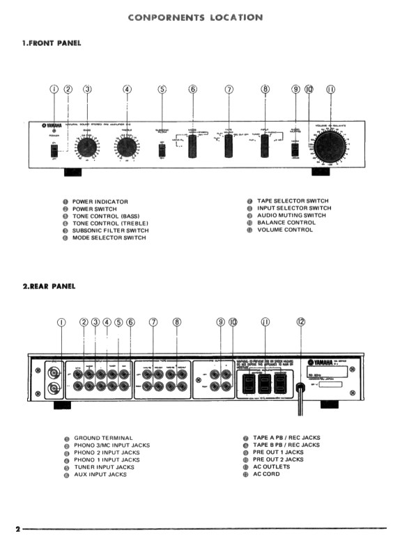 Yamaha C-2 Amplifier Service Manual (Pages: 27)