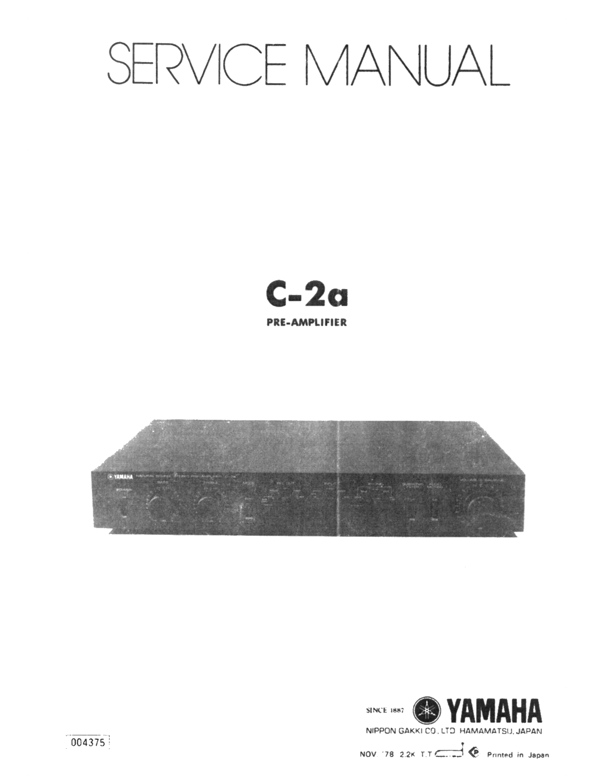 Yamaha C-2a Amplifier Service Manual (Pages: 18)