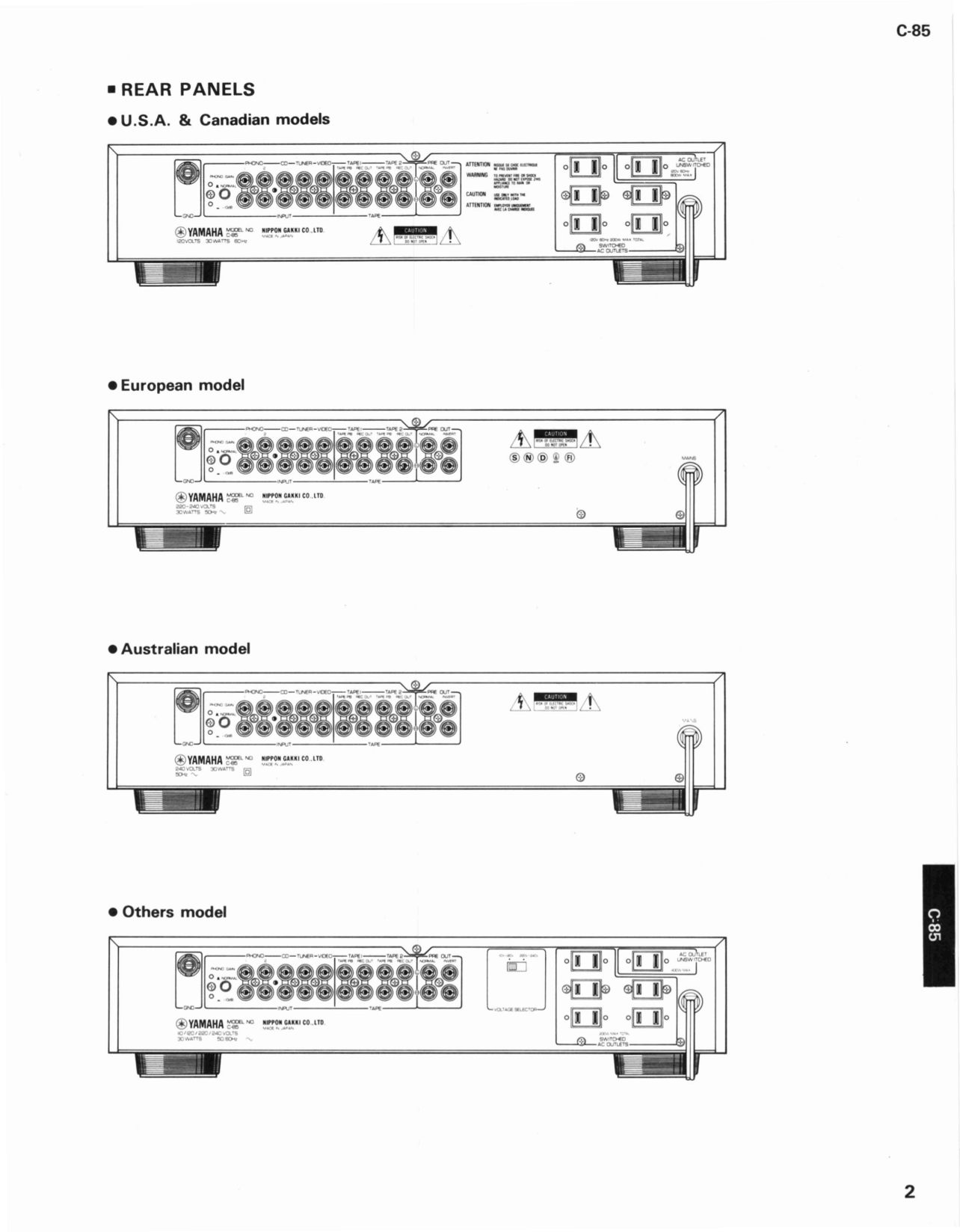 Yamaha C-85 Stereo Control Amplifier Service Manual (Pages: 23)