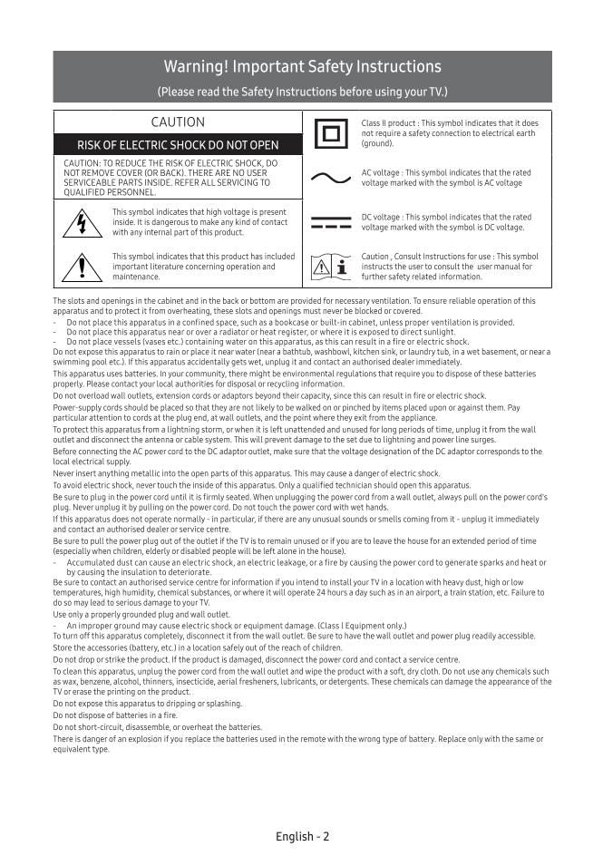 Samsung UN40MU6290OM TV Operating Manual