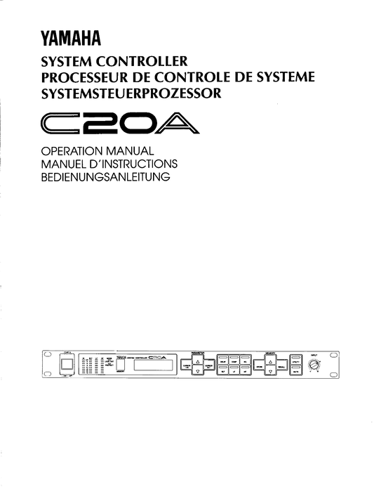 Yamaha C20A System Controller Owner/ User Manual (Pages: 28)