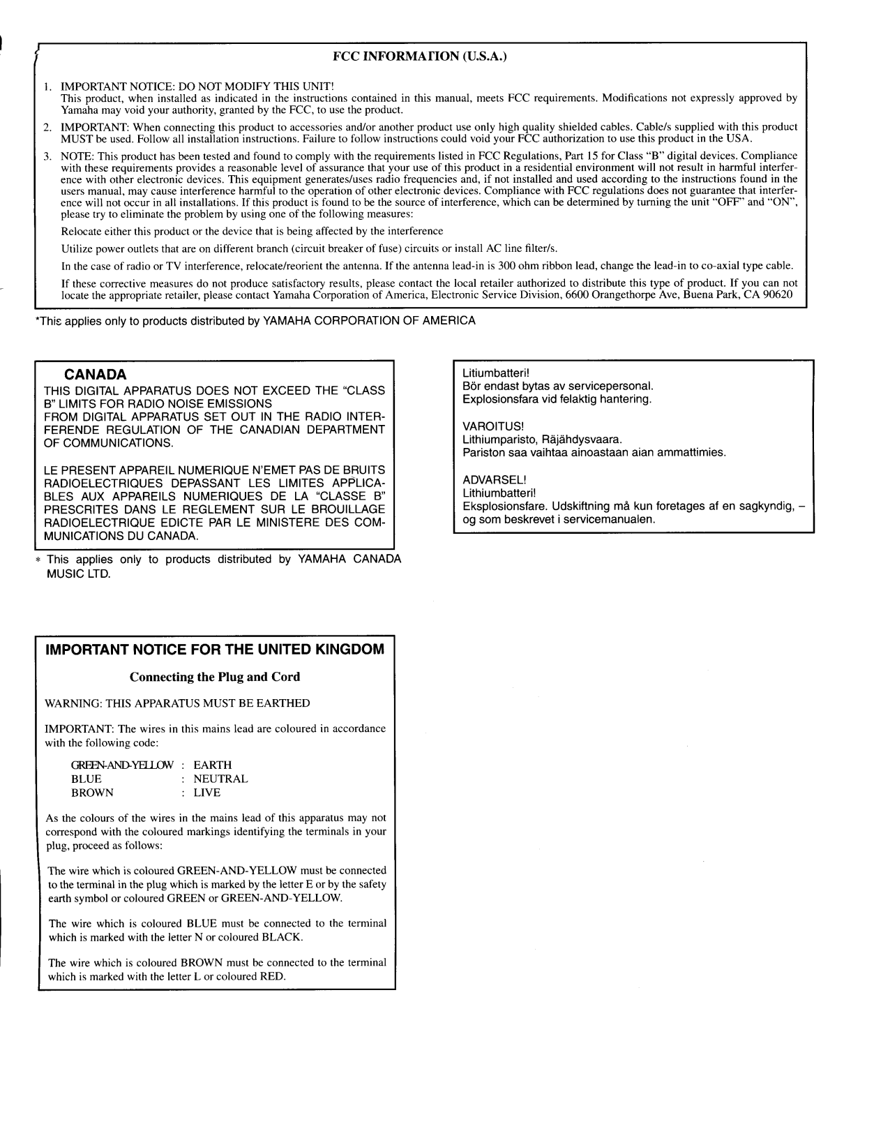 Yamaha C20A System Controller Owner/ User Manual (Pages: 28)