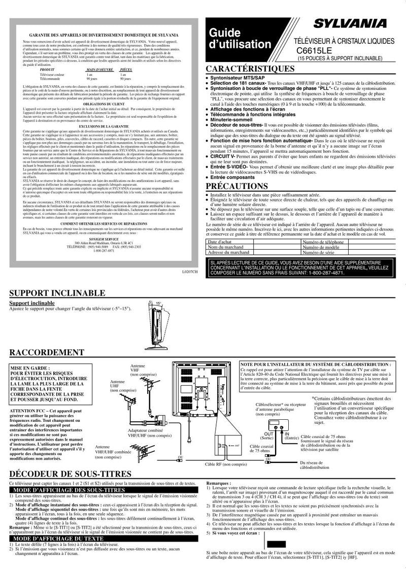 Philips C6615LEOM TV Operating Manual