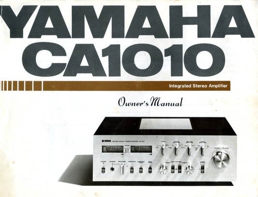 Yamaha CA-1010 Amplifier Owner's/ User Manual (Pages: 22)