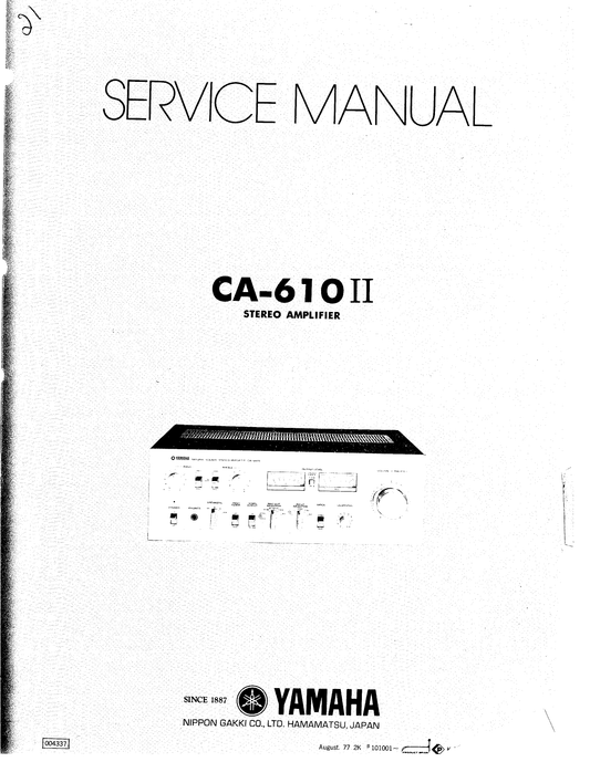 Yamaha CA-610II Amplifier Service Manual (Pages: 22)