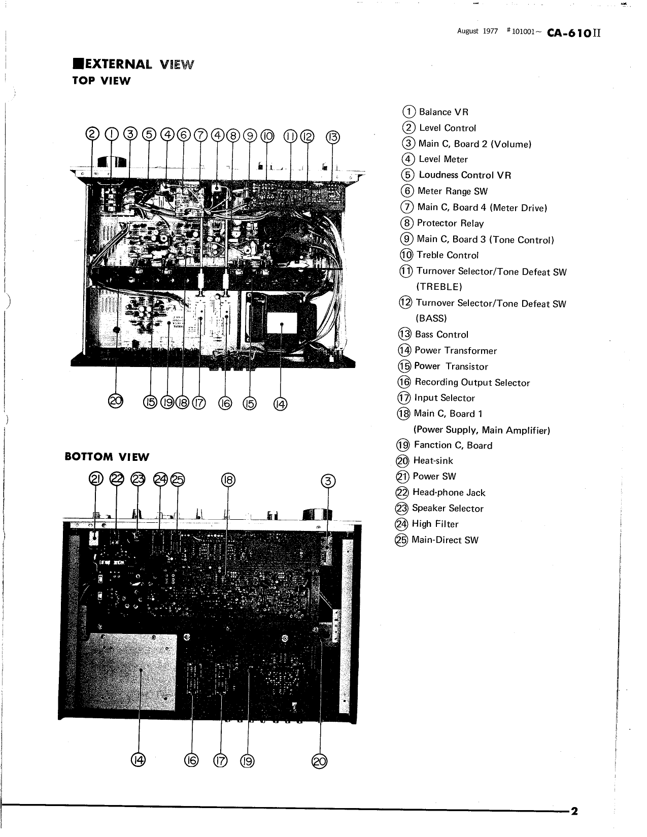 Yamaha CA-610II Amplifier Service Manual (Pages: 22)