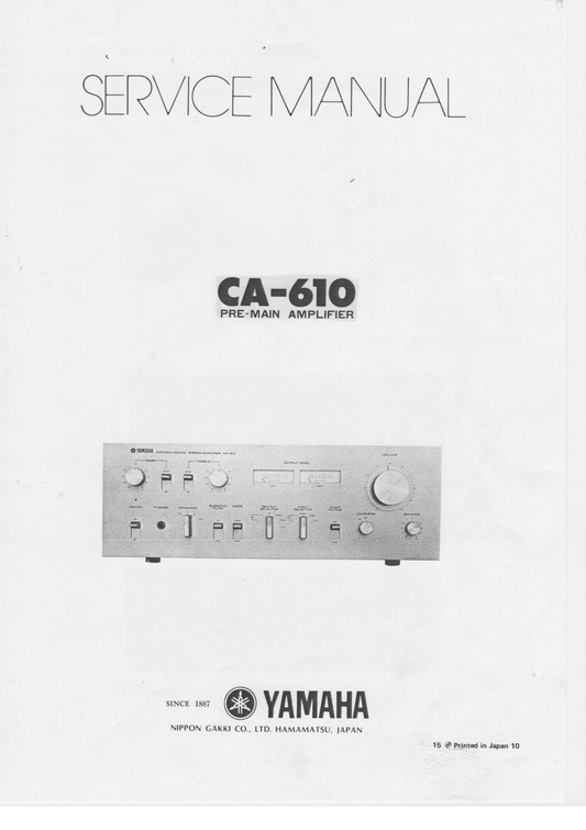 Yamaha CA-610 Amplifier Service Manual (Pages: 25)