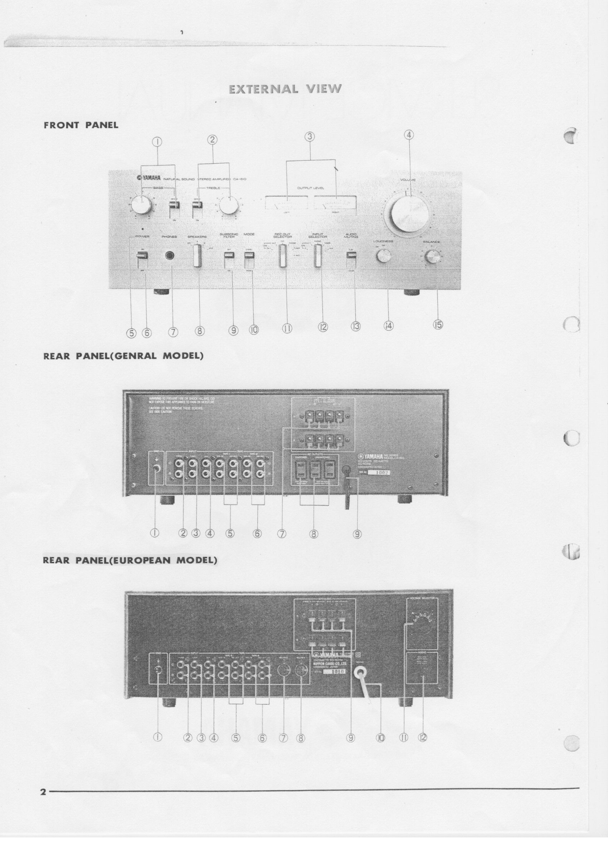 Yamaha CA-610 Amplifier Service Manual (Pages: 25)