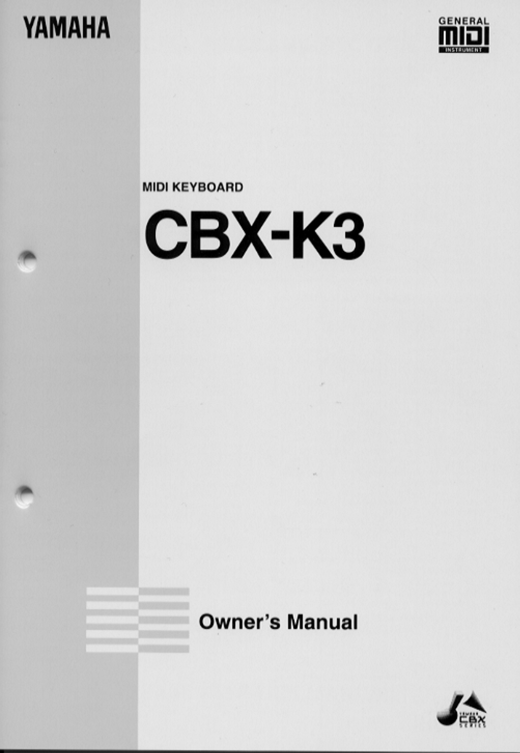 Yamaha CBX-K3 MIDI Keyboard Owner/ User Manual (Pages: 47)