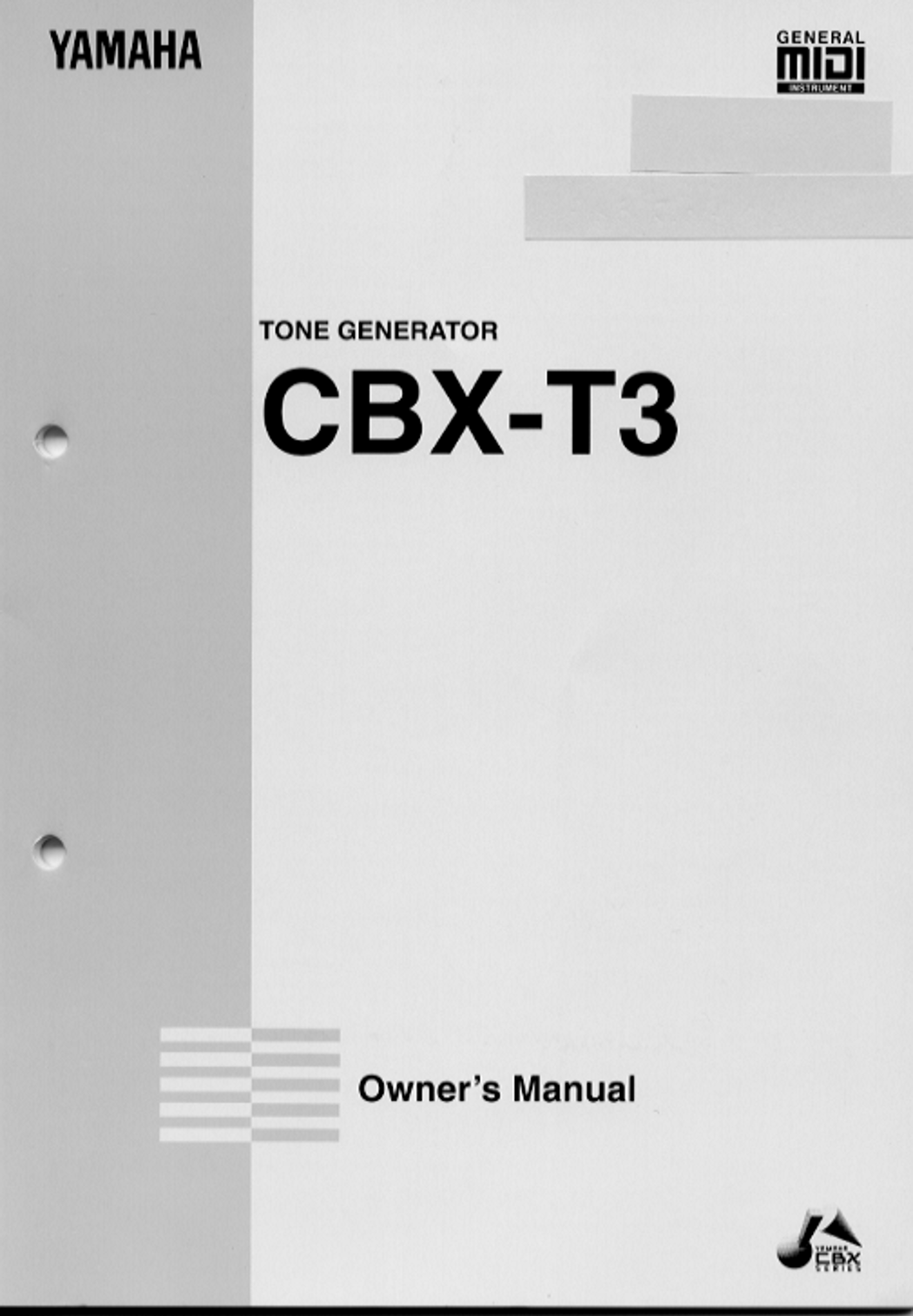 Yamaha CBX-T3 Tone Generator Owner/ User Manual (Pages: 87)