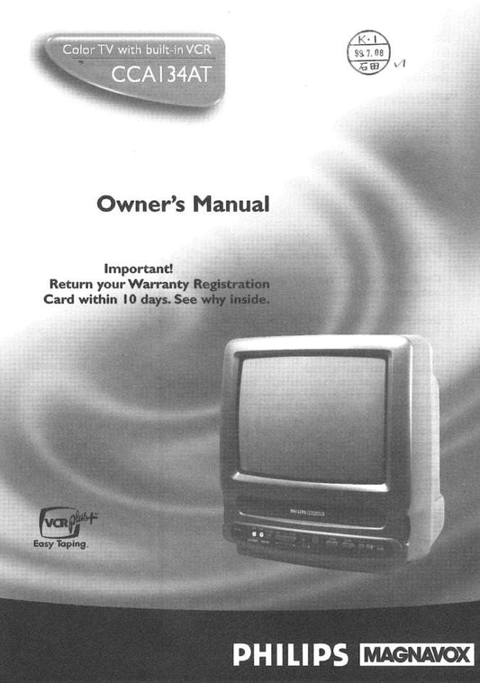 Philips CCA134AT99 VCR Operating Manual