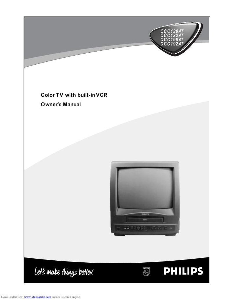 Philips CCC130AT CCC132AT CCC190AT TV/VCR Combo Operating Manual