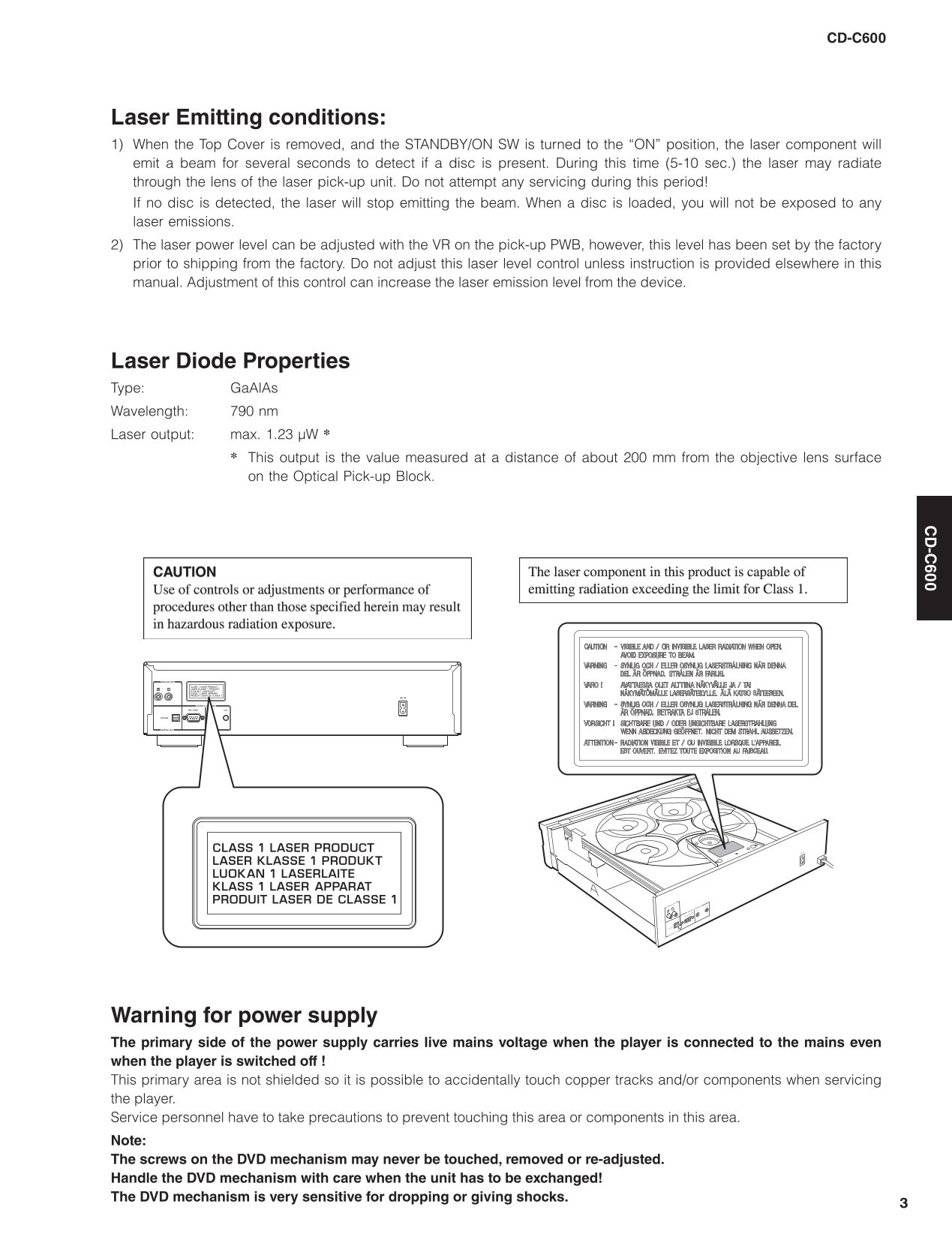 Yamaha CD-C600 CD Player Service Manual (Pages: 65)