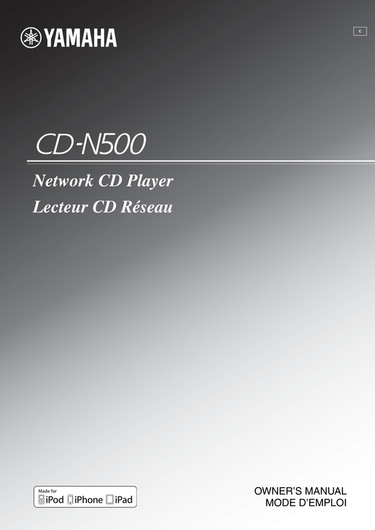 Yamaha CD-N500 CD Player Owner's/ User Manual (Pages: 78)