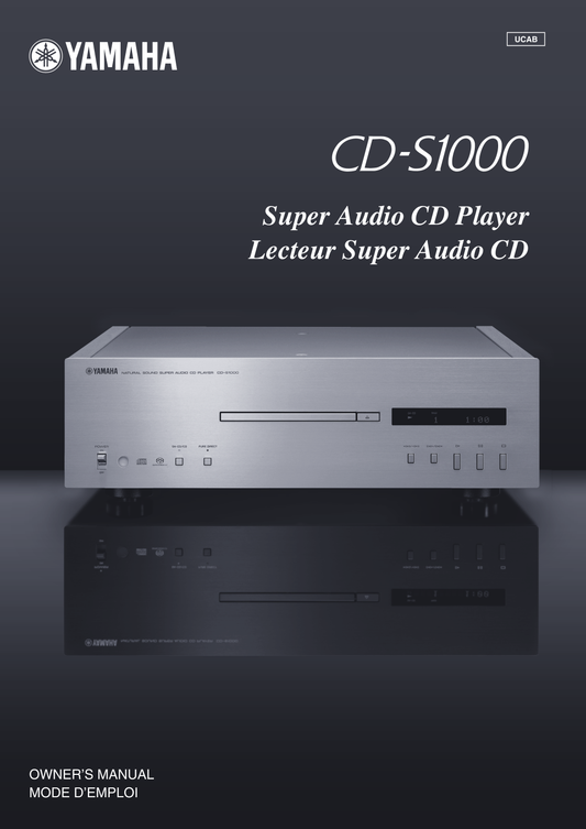 Yamaha CD-S1000 CD Player Owner's/ User Manual (Pages: 29)