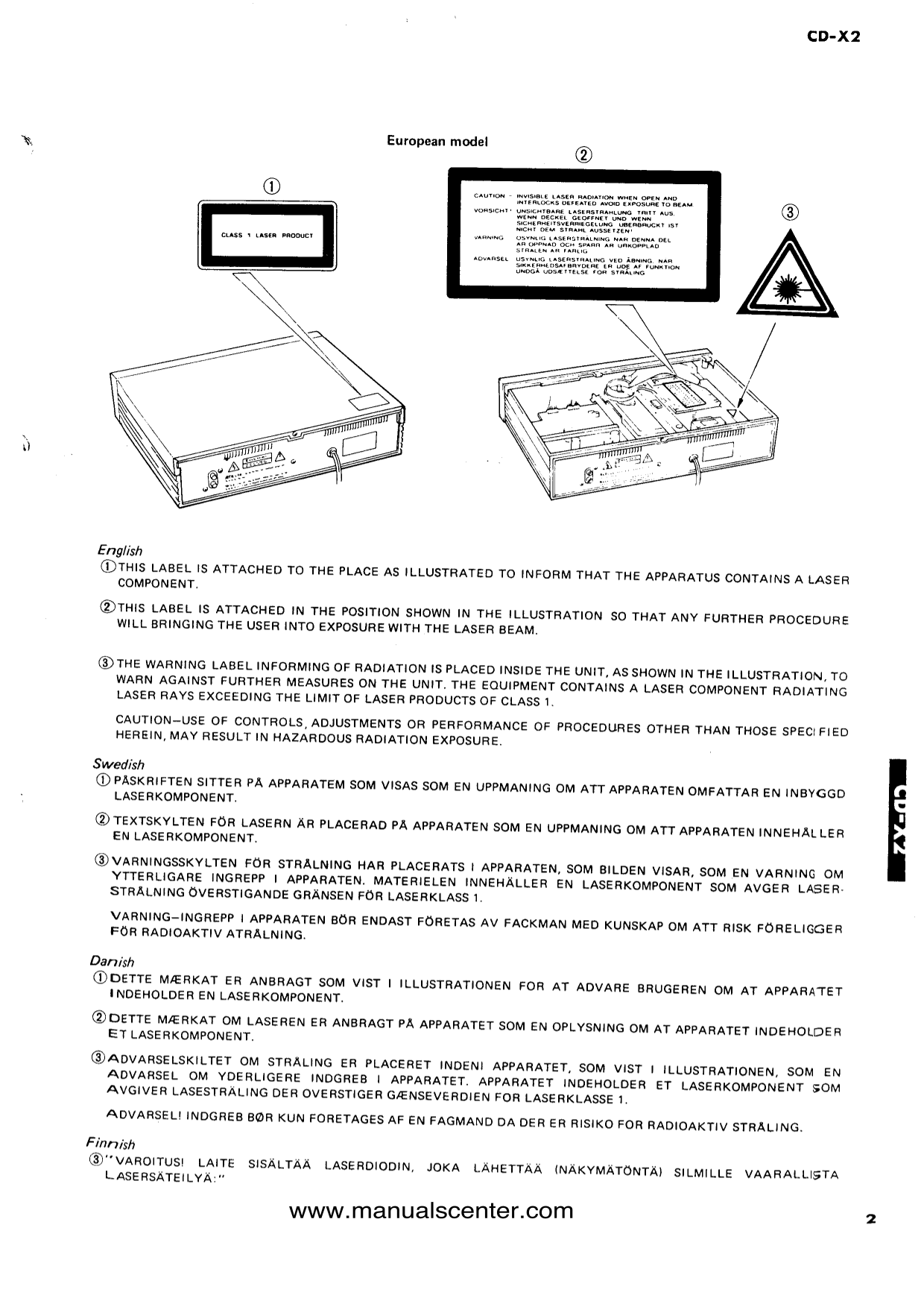 Yamaha CD-X2 CD Player Service Manual (Pages: 40)