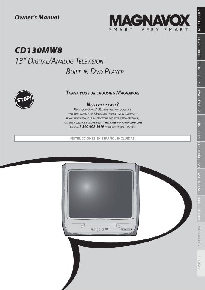 Philips CD130MW8 TV/DVD Combo Operating Manual