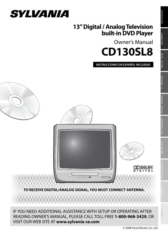 Philips CD130SL8 CMWC13D6 NF102UD TV/DVD Combo Operating Manual