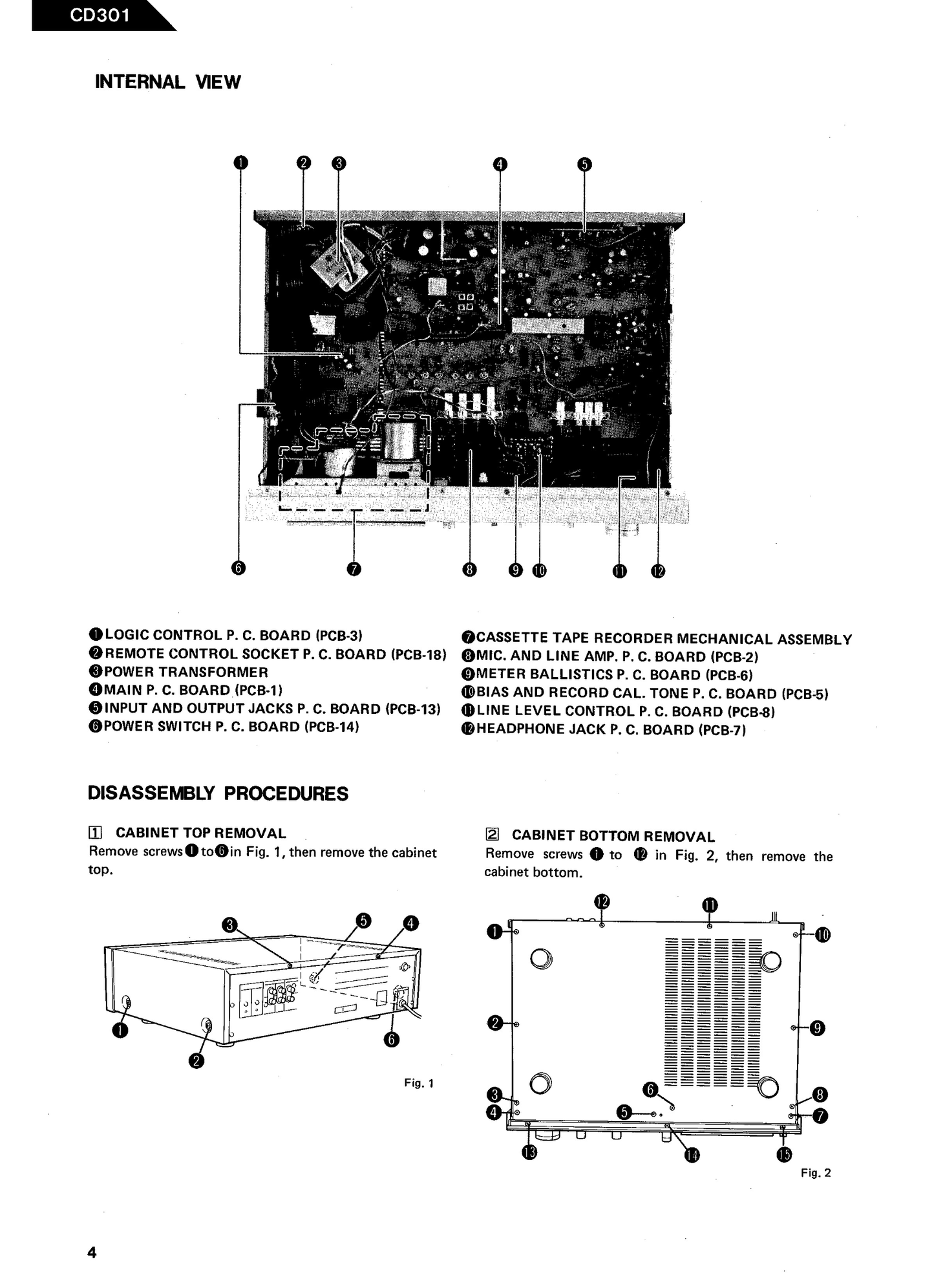 Harman/ Kardon CD301 Ultra Wideband Linear Phase Cassette Deck Owner & Service Manual (Pages: 75)